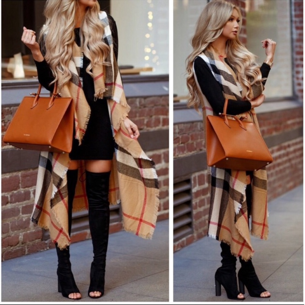 Sample Sale! New Plaid Vest w/ Frayed Ends - Picture 5 of 8